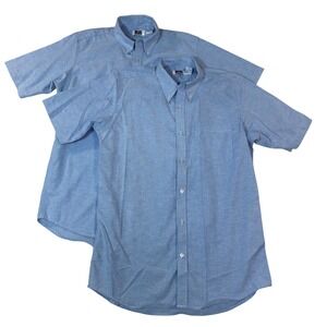 Rifle Kaynee Men's Blue Oxford Short Sleeve Button Down Shirt Size M